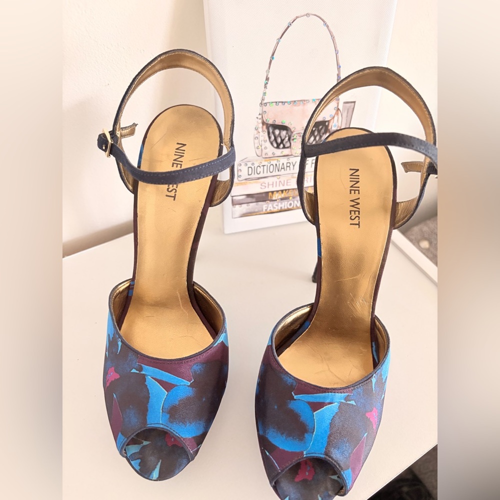 Nine West Blue and Black Heels